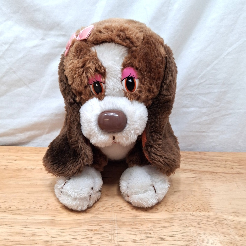 Vintage Russ Berrie & Co "Bertha" Brown Dog Bassett Hound Puppy #506 Korea